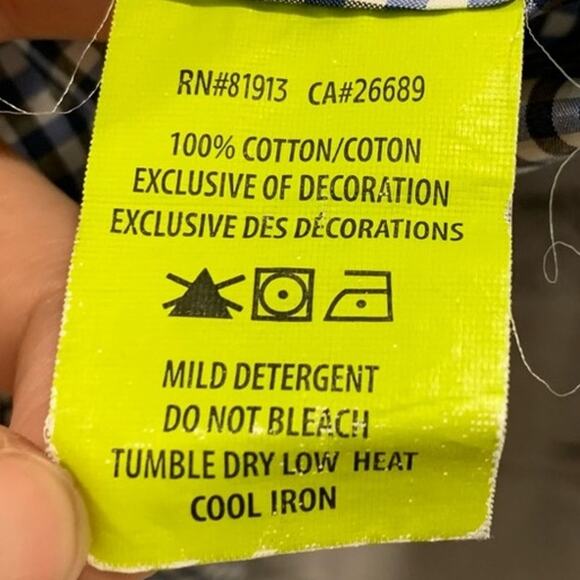 Robert Graham Tailored Fit Shirt Large Gingham Embroidered Cuffs Cotton - Picture 7 of 8